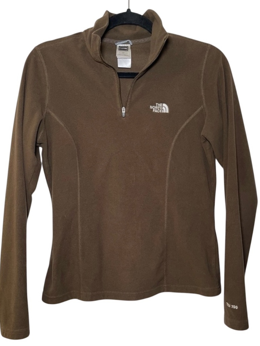 The North Face Women’s Brown TKA 100 Glacier 1/4 Zip Fleece Pullover Size Small - Picture 2 of 14